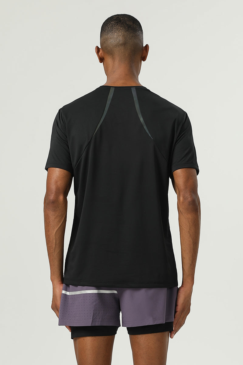 Men Cloud Yarn Quick-Dry Antibacterial Moisture-Wicking Uv Protection Reflective Outdoor Sports Round Neck Short Sleeve T-Shirt