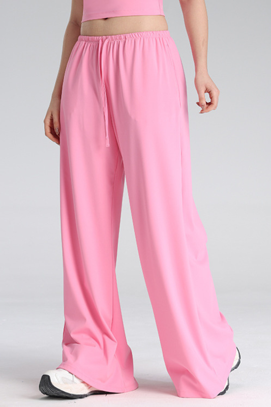 Women's High Waist Drawstring Wide Leg Yoga Casual Pants