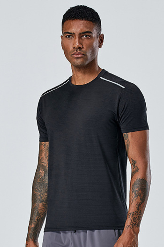 Men's Summer Mesh Reflective Stripe Quick Dry Sports T-shirt