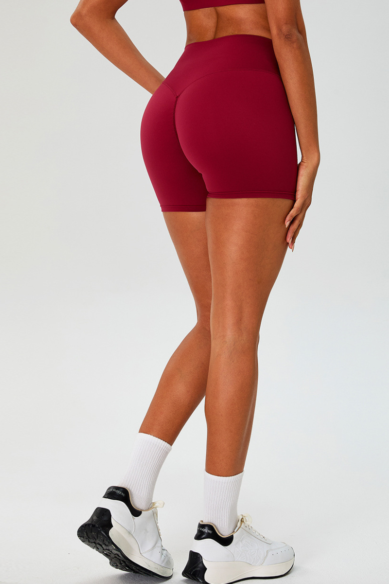 Women's High Waist Pleated Buttocks Lifts Nude Feel Shorts