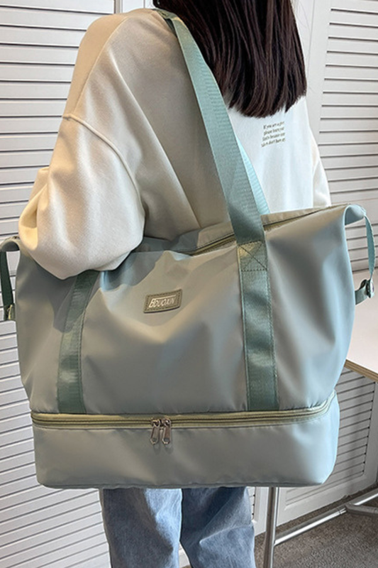 Large Capacity Bottom Zippered Compartment Handle Bag