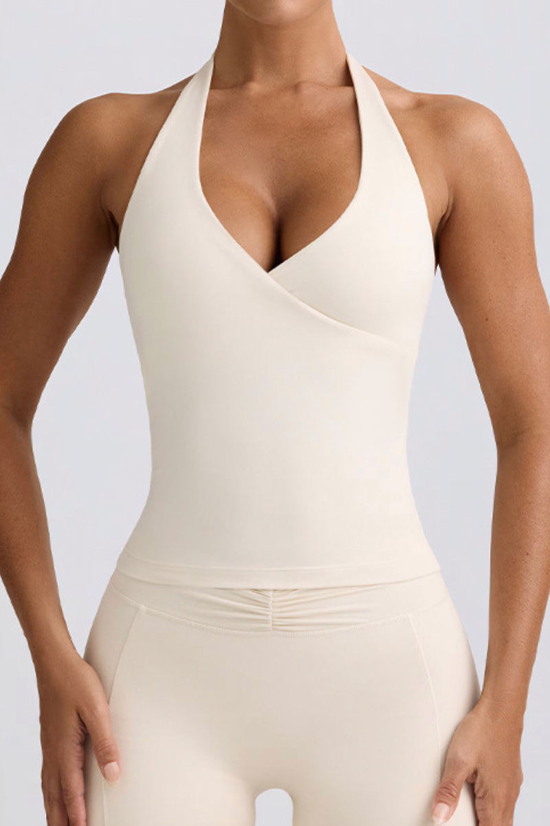 Women's Brushed Halterneck Body-Hugging Sport Yoga Tank Top