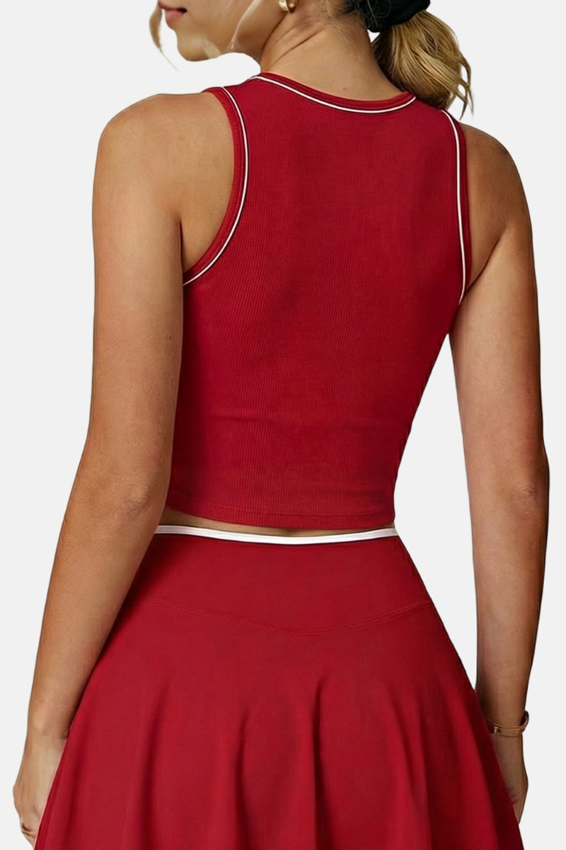Women's Athletic Color Block Removable Pad Tank Top