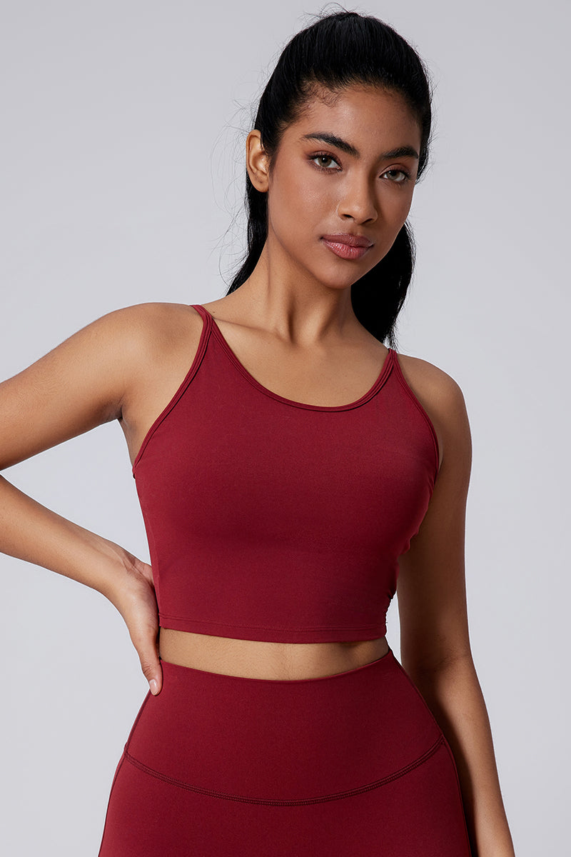 Women Cutout Ruching Back Naked-Feel Yoga Running Outdoor Sports Bra