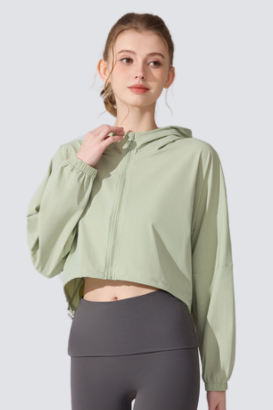 Women's Cool Touch Hooded Sun Protection Cropped Jacket