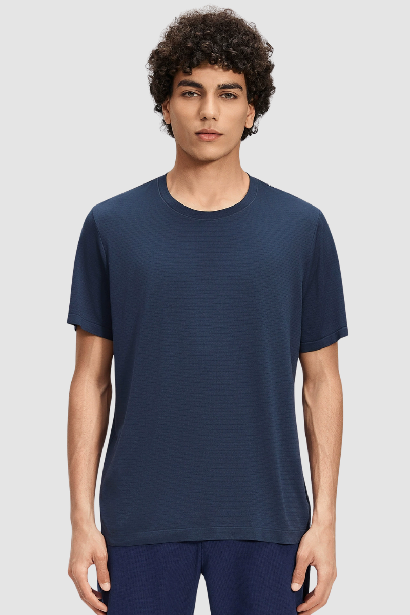 Men's Summer Seamless Round-Neck Solid Sports Tee