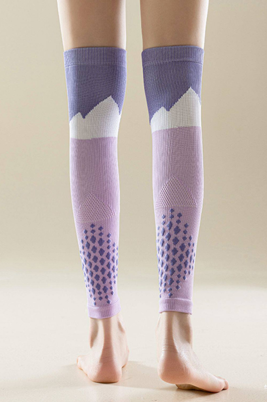 Women's Color Block Anti-Slip Sports Knee-High Socks