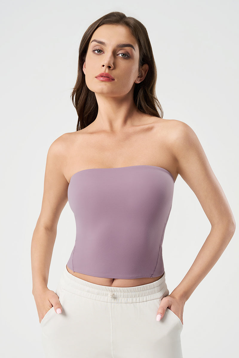 Women Backless Strapless Quick-Dry Sporty Contour Yoga Tank Top