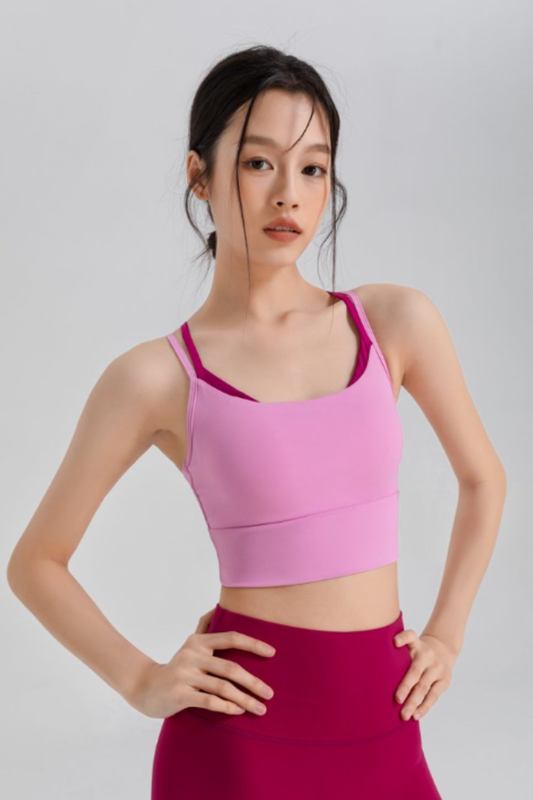 Women's Double Thin Strap Crisscross Back Cropped Tank Top