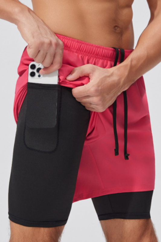 Men's 2-in-1 Double Layer Outdoor Running Athletic Shorts