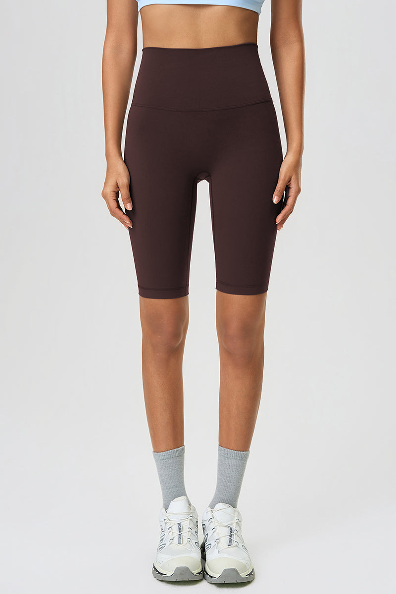 Women High-Rise Hip-Lift Naked-Feel Shaping Yoga Fitness Shorts