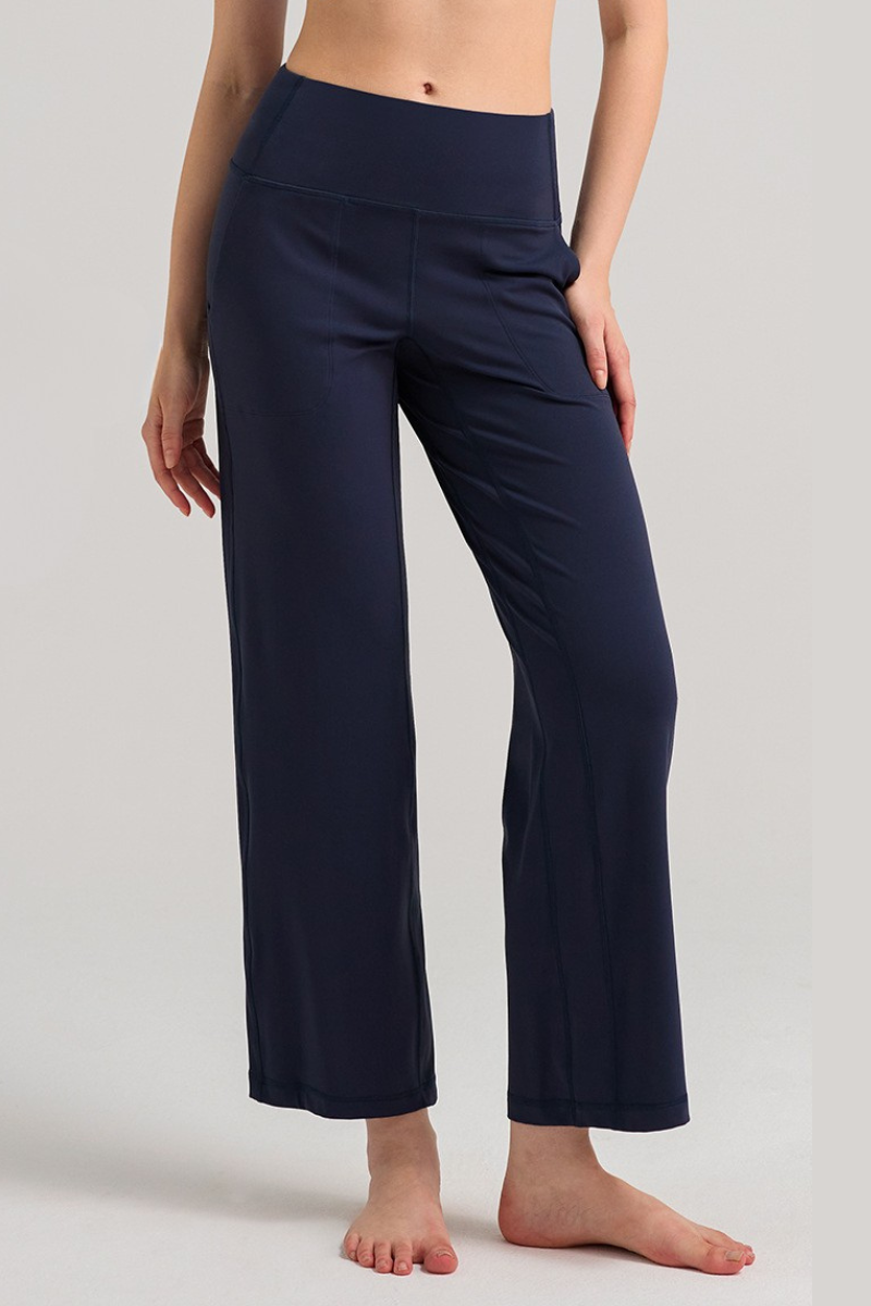 Women's Athletic Solid Quick-Dry Wide-Leg Yoga Pants