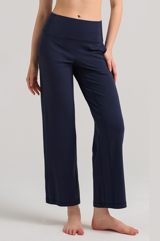 Women's Athletic Solid Quick-Dry Wide-Leg Yoga Pants