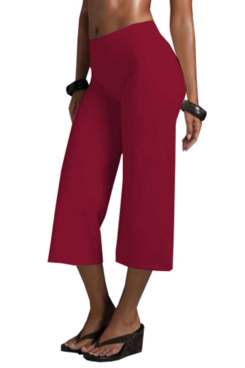 Women's Athletic 7/8 Wide-Leg Yoga Cropped Pants