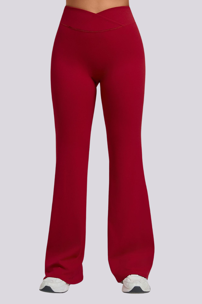Women's Athletic Naked Feel Cross Waist Yoga Flared Pants