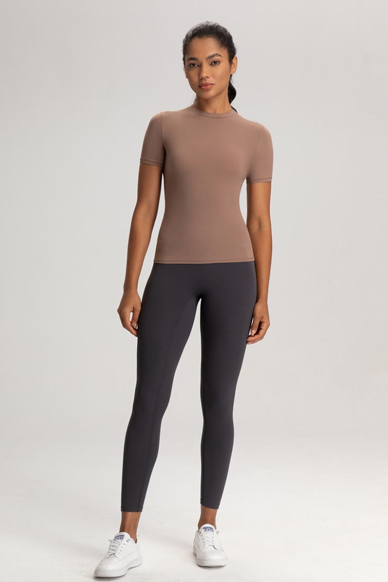 Women Slim-Fit High-Stretch Naked-Feel Yoga T-Shirt