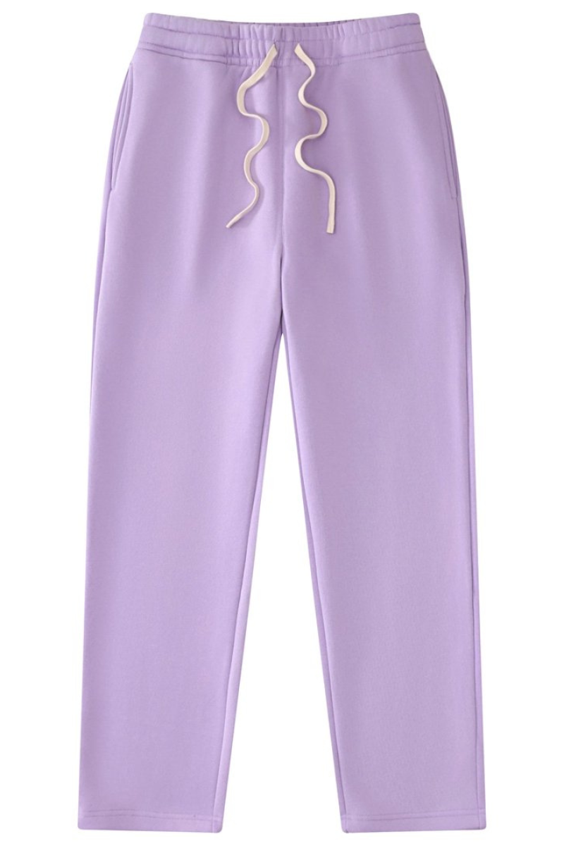 Unisex Fall Fleece Drawstring Straight Leg Casual Sweatpants