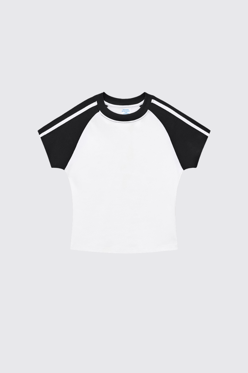 Women's 260g Color Block Stripe High Waist Cooling T-Shirt