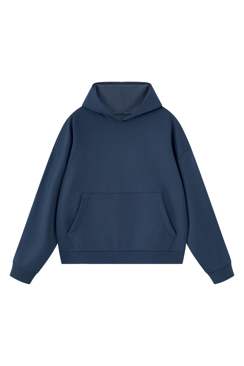 Unisex Fall Boxy Fit French Terry Kangaroo Pocket Hoodie