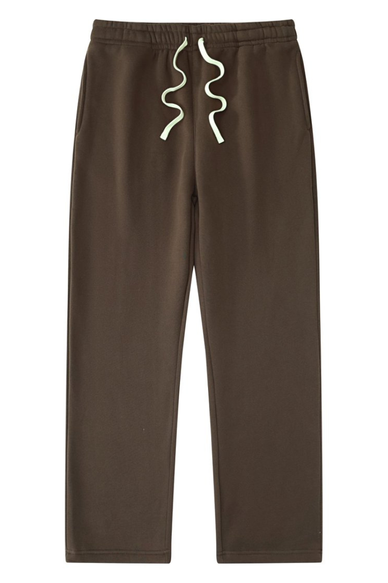 Unisex Fall Fleece Drawstring Straight Leg Casual Sweatpants