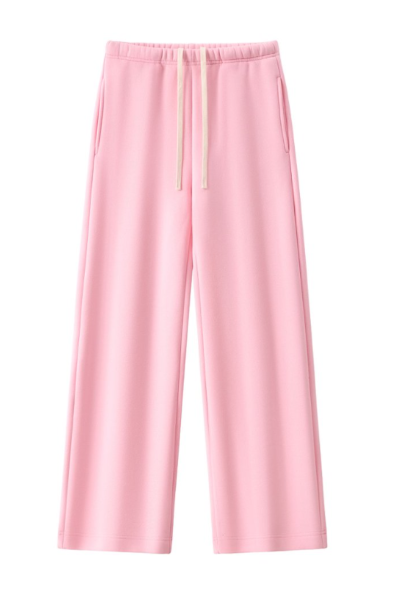 Unisex Fall Drawstring Side Pocket Wide Leg Sweatpants