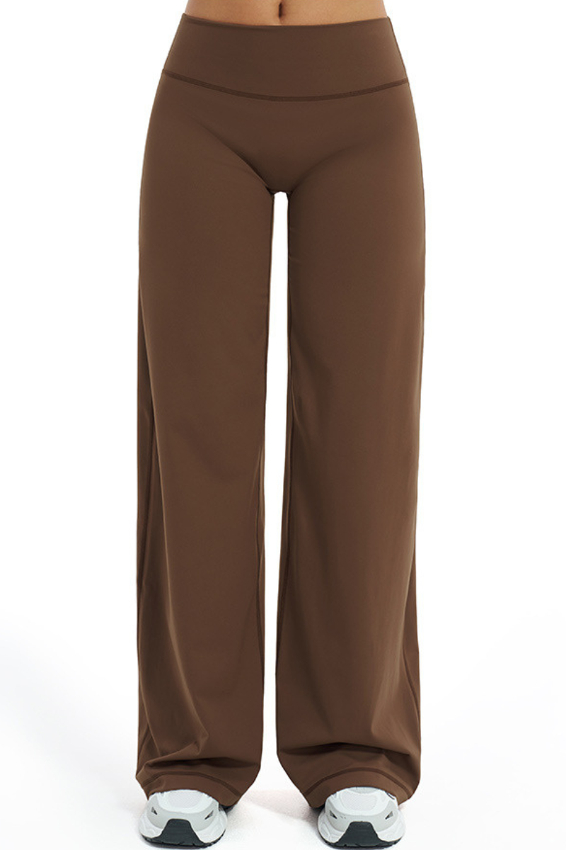Women's Brushed Wide Waistband Draped Wide Leg Pants