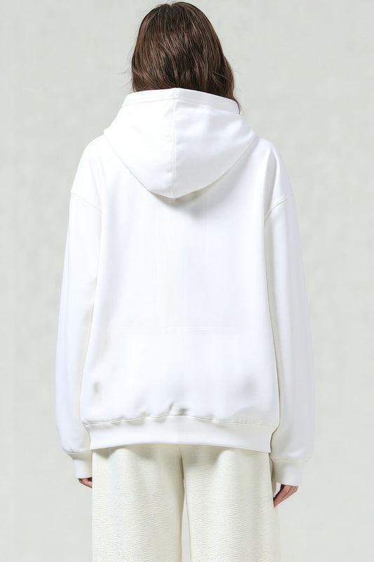 Oversized Terry Fleece Zip Hoodie | Cozy Unisex Lounge Jacket
