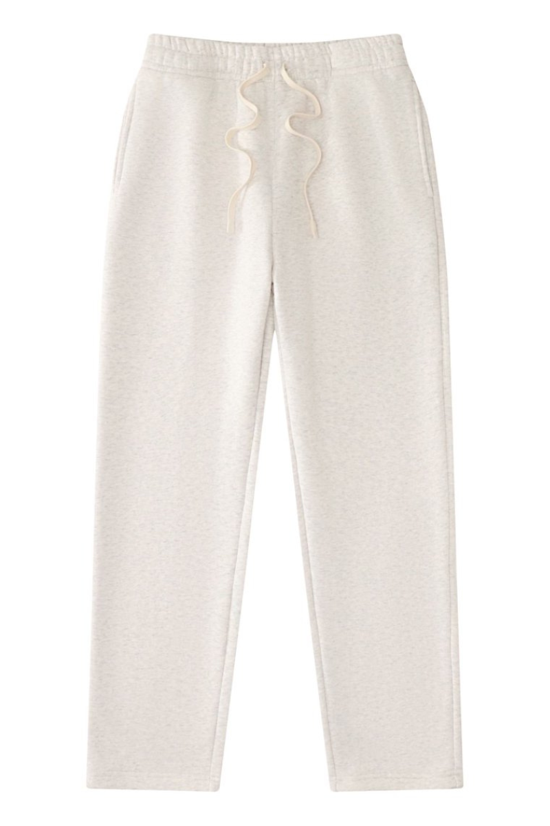 Unisex Fall Fleece Drawstring Straight Leg Casual Sweatpants