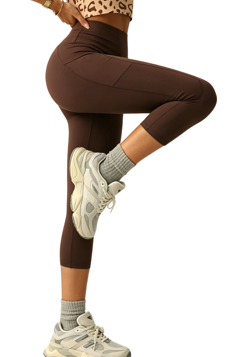 Women's High Waist Side Pocket Capri Yoga Leggings