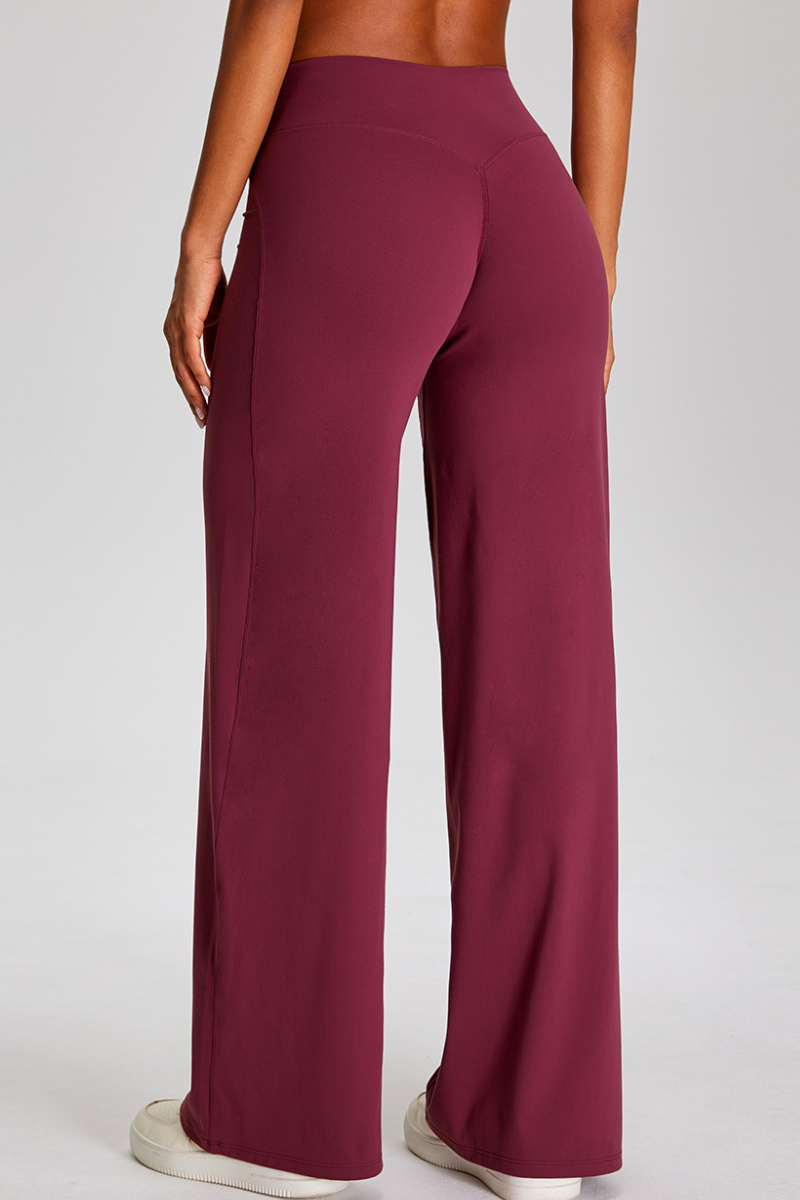 Women's Athletic Flowy Solid Wide Leg Yoga Pants