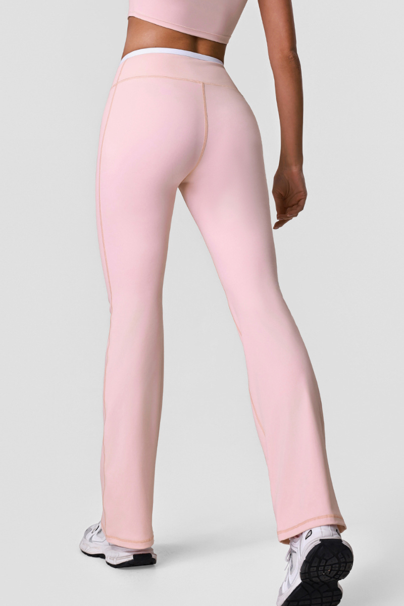 Women's Athletic Color Block Cross V-Waist Flared Pants