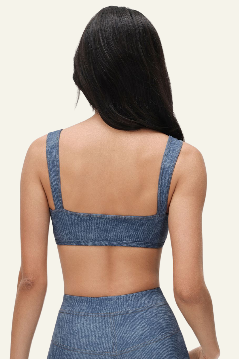 Women's Athletic V-neck Wide Shoulder Straps Bra