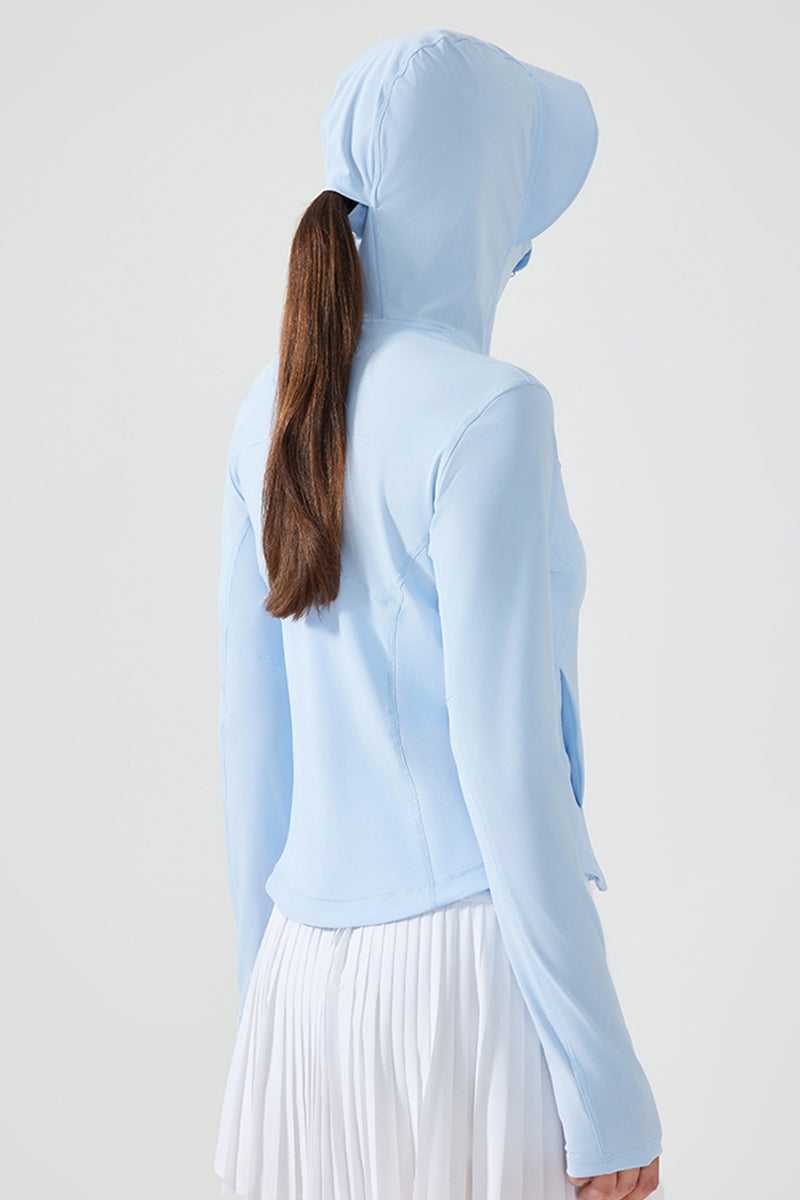 Women Hooded Face-Covering Uv Protection Cooling Quick-Dry Breathable Outdoor Sunscreen Jacket