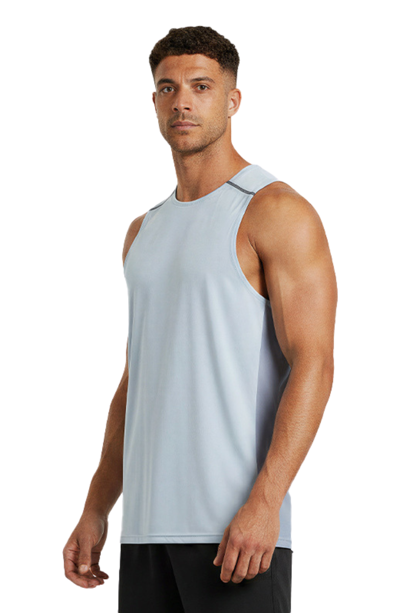 Men's Color Block Breathable Reflective Athletic Tank Top