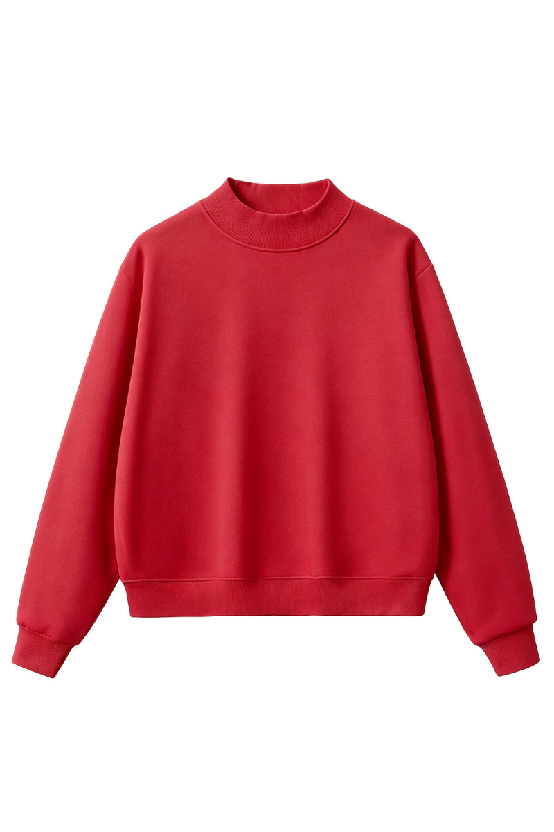 Unisex Cozy Fleece Mock Neck Sweatshirt