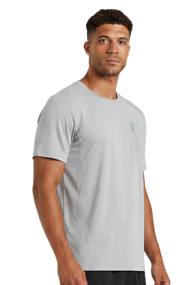 Men's Summer Crew Neck Front Pocket Outdoor Athletic T-shirt