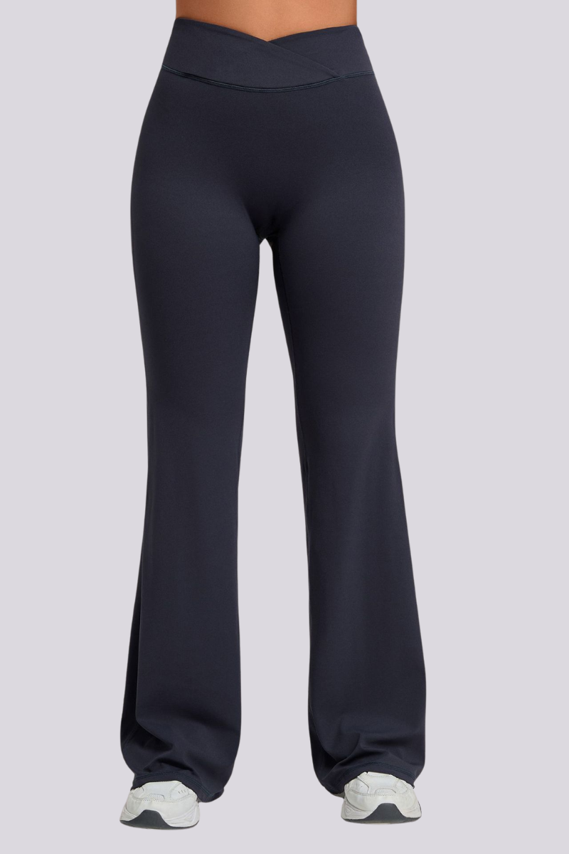 Women's Athletic Naked Feel Cross Waist Yoga Flared Pants