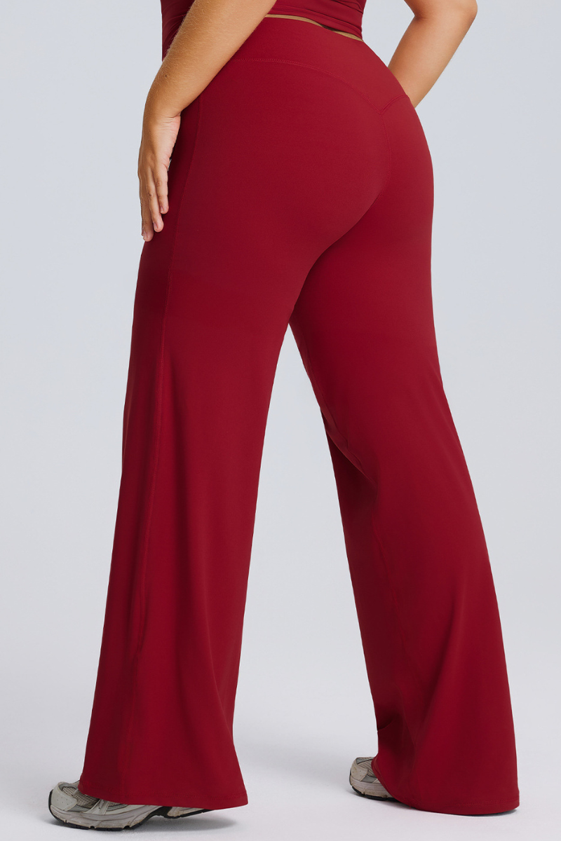 Plus Size Women's Athletic High Waisted Straight Leg Pants
