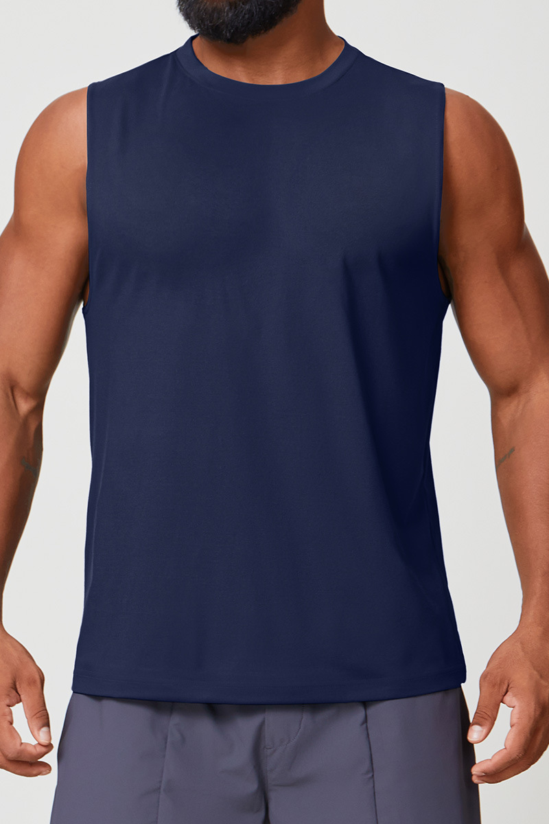 Men's Sleeveless Solid Color Breathable Running Athleisure Tank Top