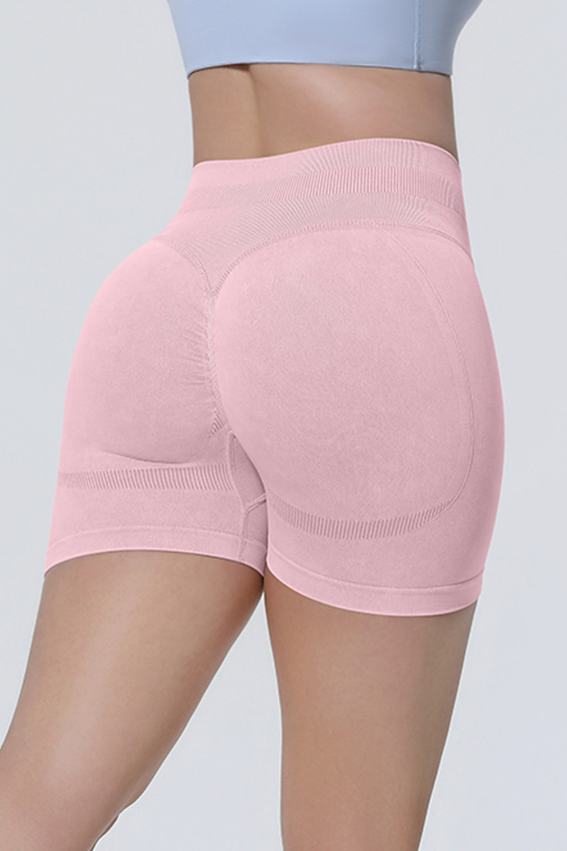 Women's Athletic Seamless Washed Pleated  Yoga Shorts