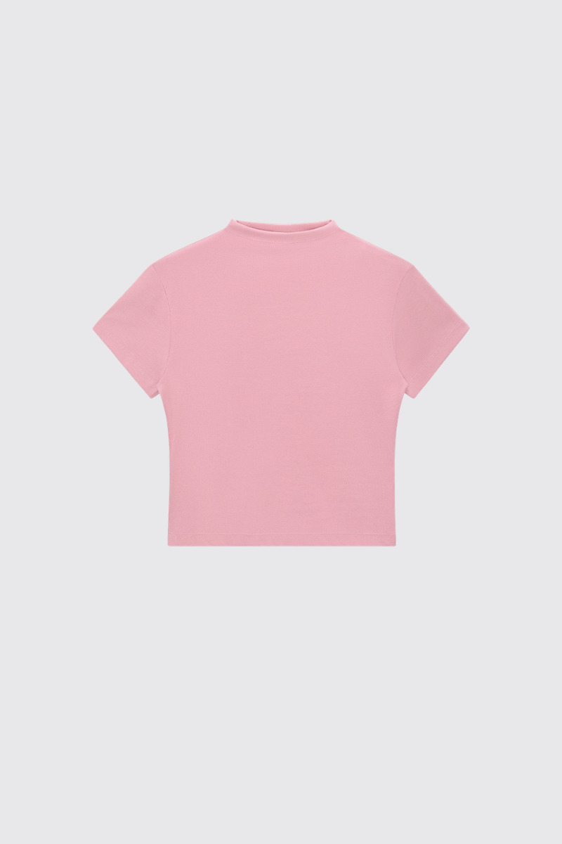 Women's 260g Mock Neck Soft Stretch Multicolor Slim Tee
