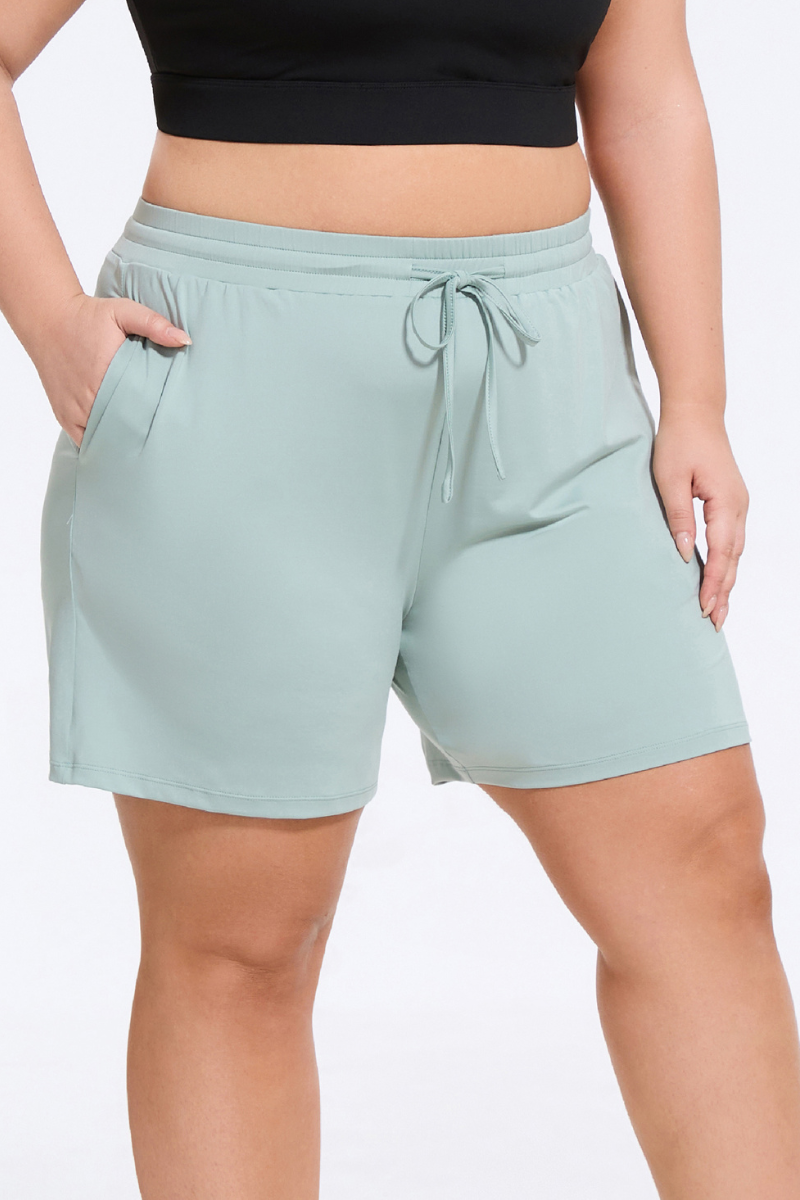 Plus Size Women's Drawstring Waist Loose-Fit Athleisure Shorts