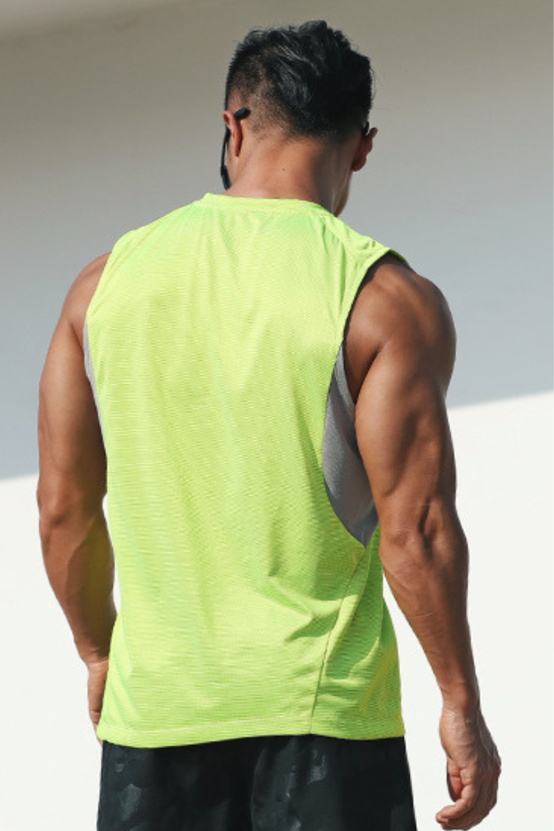 Men's Color Block Quick Dry Athletic Running Tank Top