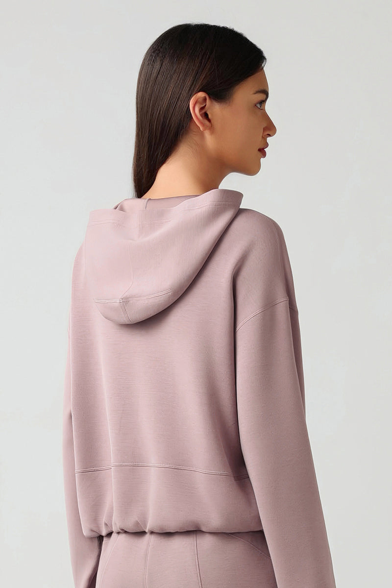 Women'S Loose Hooded Zipper Jacket