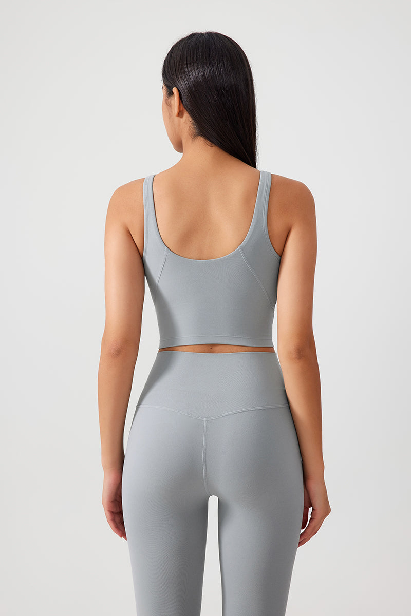 Women Fixed Bra Pads U-Back Nude Shape Fitness Yoga Exercise Vest