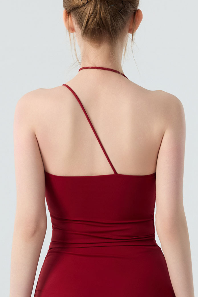 Women's Athletic Irregular Thin Strap Halter Yoga Tank Top