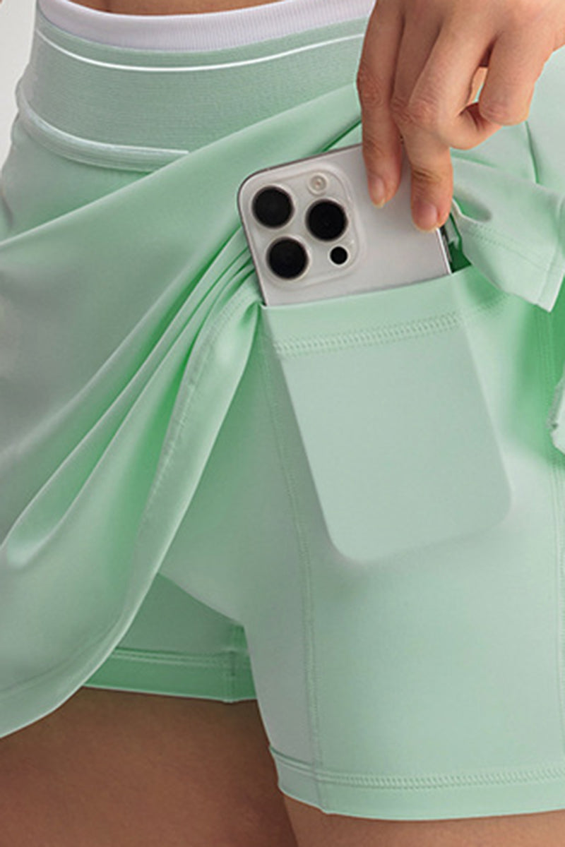 Women's Color Block Two-Piece Sets:Bra And Skirt