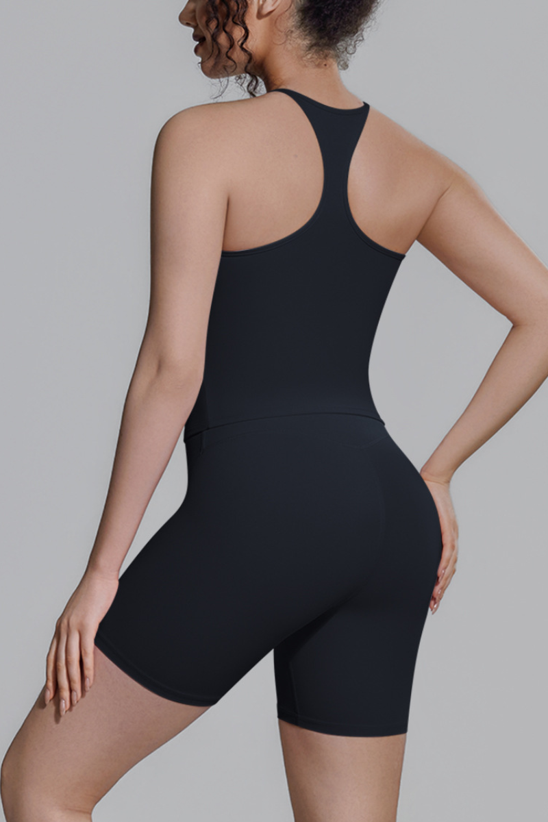 Women's Athletic Sets:Racerback Tank Top And Shorts