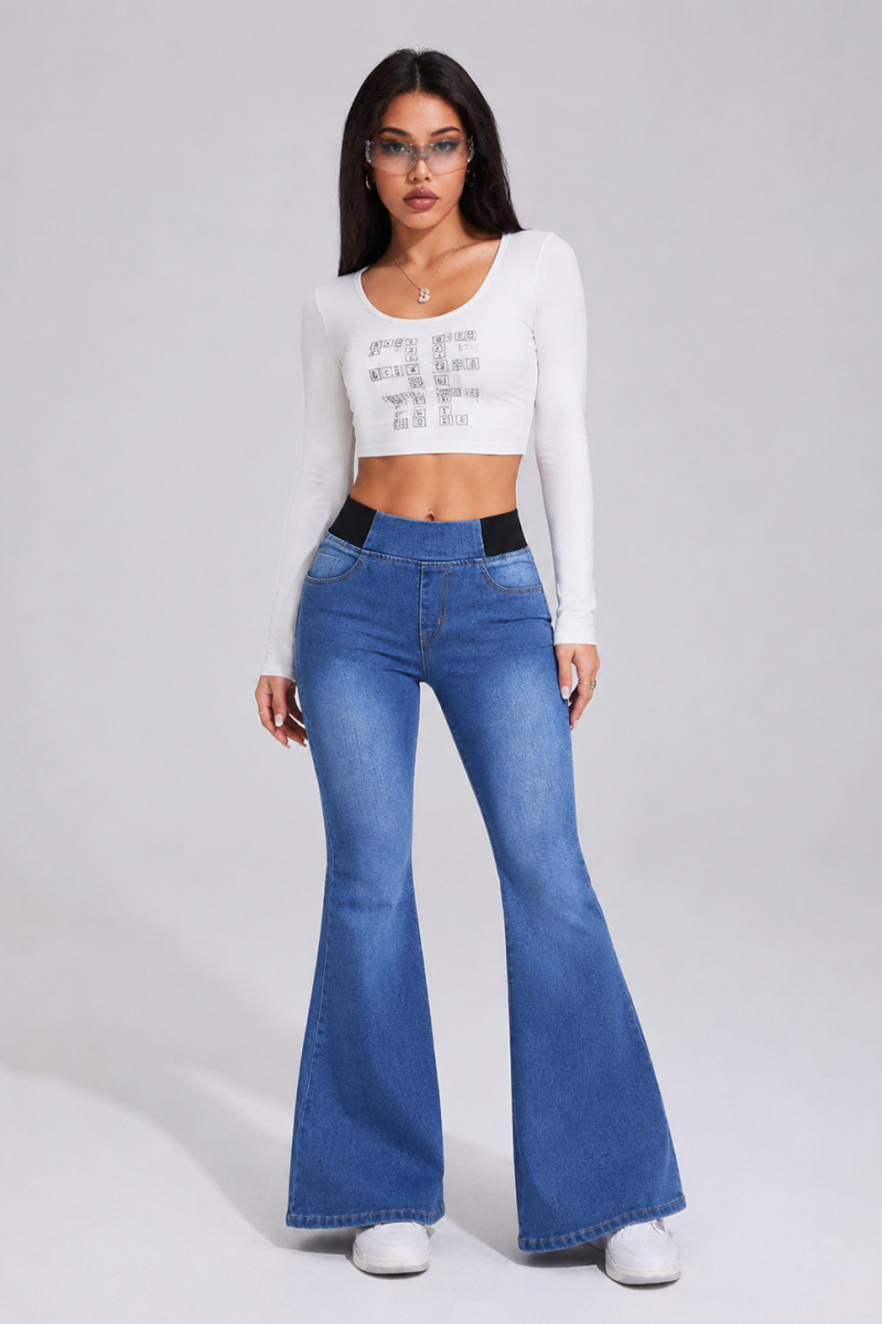 Women's High Waist Stretch Flare Jeans