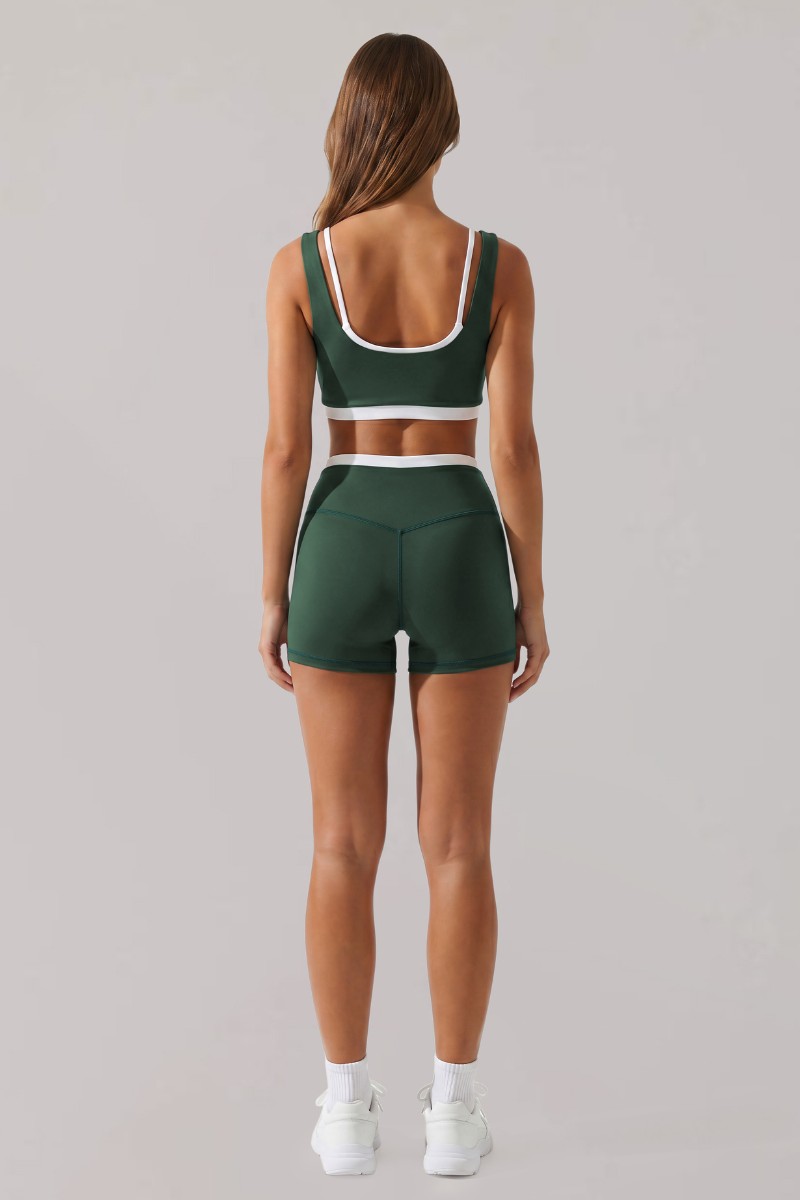 Women's Faux Two-Piece Bra And Shorts Sports Yoga Sets